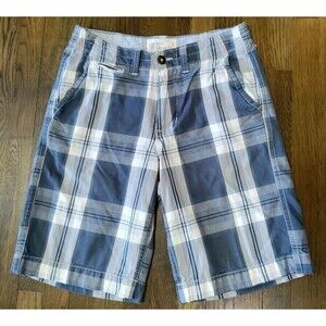 Y2K American Eagle Plaid Shorts Men's 30x11 Longer Length Preppy Skater 90s